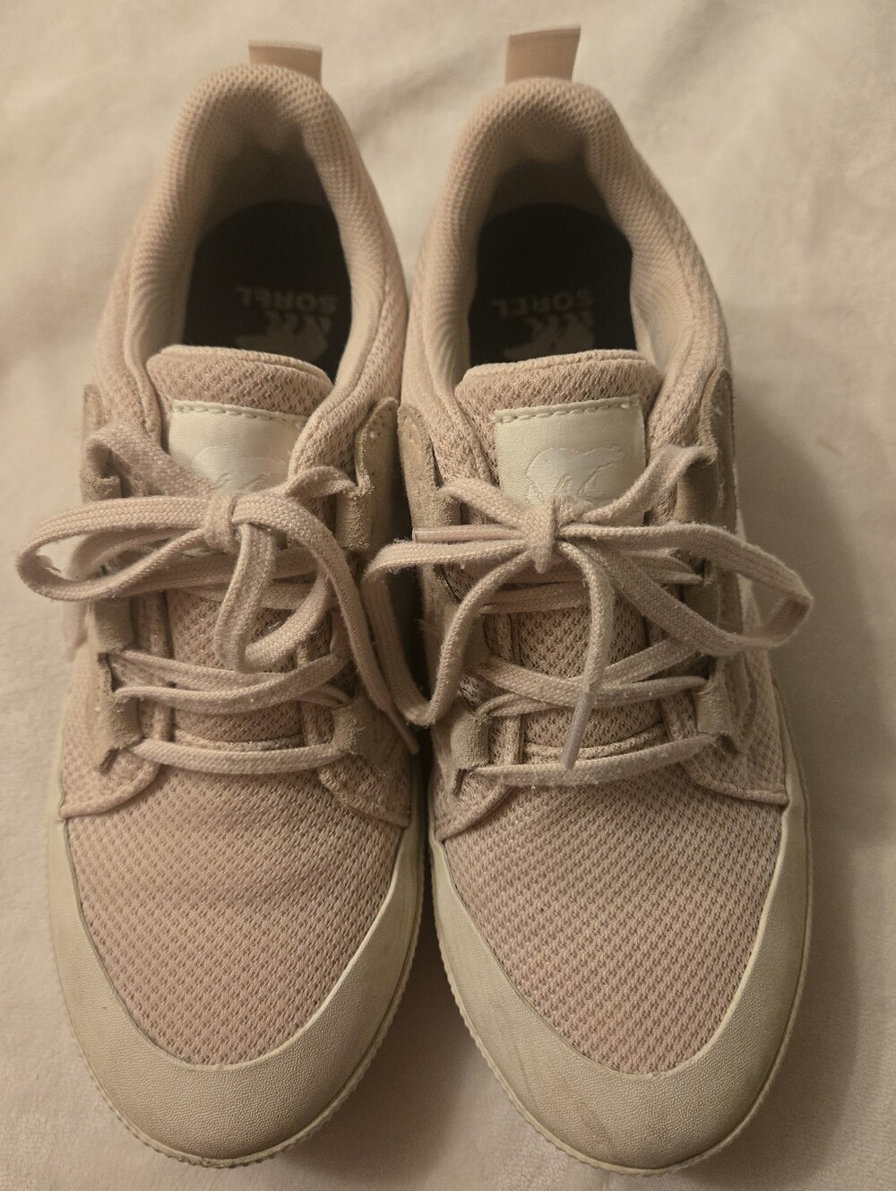 Sorel Women's Blush Pink Mesh Lace-Up Sneakers